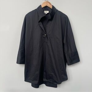 Tuckernuck | Black Willow Poplin Blouse Contemporary Minimalist Quiet Luxury